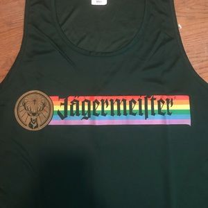 JAEGERMEISTER Pride Tank top!!! Forest green NWOT